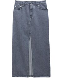 Filippa K - Slit Denim Long Skirt - Lyst