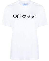 Off-White c/o Virgil Abloh - Bookish Big Logo-Print Cotton T-Shirt - Lyst