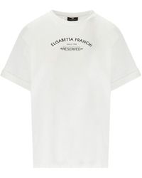 Elisabetta Franchi - White T-shirt With Logo - Lyst