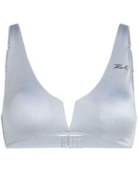 Karl Lagerfeld - Metallic Bikini Top - Lyst