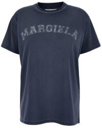 Maison Margiela - Crewneck T-Shirt With Logo Lettering Print - Lyst