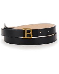Balmain - 'B Belt' Belt With B Buckle - Lyst