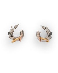Panconesi - Pierced Hoops' Brass Earrings - Lyst
