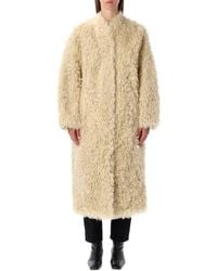 Stand Studio - Carolina Long Curly Faux-Fur Coat - Lyst