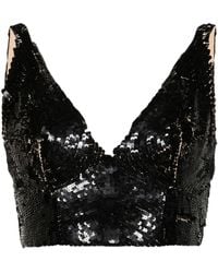 P.A.R.O.S.H. - P.A.R.O..H. Grand Sequinned Crop Top - Lyst