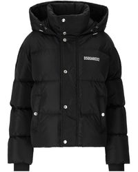 DSquared² - Logo Print Padded Puffer Jacket - Lyst