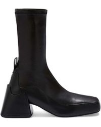 Jil Sander - Block-heel Leather Boots - Lyst