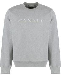 Canali - Logo Detail Cotton Sweatshirt - Lyst