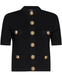 Balmain - Short-sleeved Cardigan With Buttons - Lyst