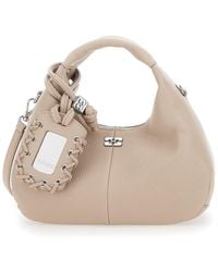 Ganni - Handbag With Removable Shoulder Strap And Pendant With Logo - Lyst