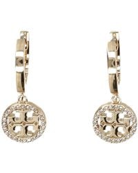 Tory Burch - Miller Pave Huggie Hoop Earrings - Lyst