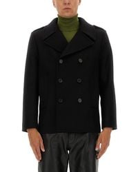 Saint Laurent - Double-breasted Wool Coat - Lyst