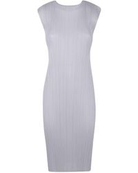Pleats Please Issey Miyake - Basics Sleeveless Mini Dress - Lyst