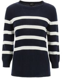A.P.C. Lizzy Striped Sweater - Blue