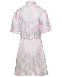 Versace - Shirt Dress With All-Over Signature Baroque Print - Lyst