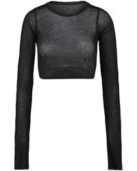 Rick Owens - Long Sleeve Crop T-shirt Clothing - Lyst