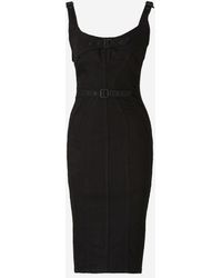 Mugler - Denim Buckle Midi Dress - Lyst