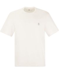 Brunello Cucinelli - Slim Fit Crew-neck T-shirt In Cotton Jersey With Logo - Lyst