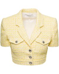 Alessandra Rich - Cropped Jacket With Pockets And Buttons - Lyst