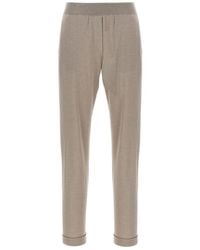 Brunello Cucinelli - Wool And Silk Trousers - Lyst