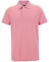 Tom Ford - Pink Short-sleeves Polo In Cotton Piquet Jersey Man - Lyst
