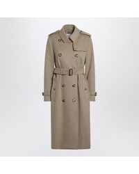 Burberry - Beige Mélange Double-breasted Coat - Lyst
