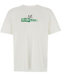 C.P. Company - T-Shirt With Logo Printed On The Front And Back - Lyst