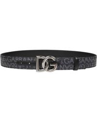 Dolce & Gabbana - Jacquard Fabric Belt With Logo - Lyst