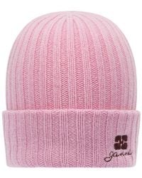 Ganni - Wool Blend Beanie - Lyst