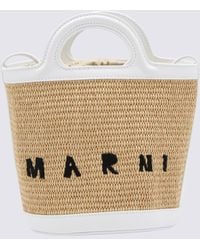 Marni - Leather And Raffia Tropicalia Handle Bag - Lyst