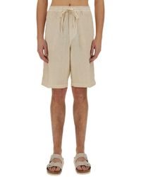 120% Lino - Shorts With Drawstring - Lyst