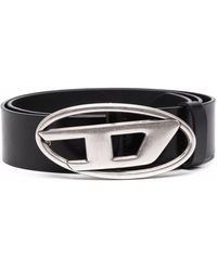 DIESEL - Leather Belt With D Buckle - Lyst