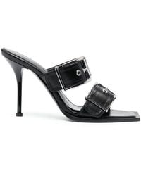 Alexander McQueen - 100Mm Buckled Leather Sandals - Lyst