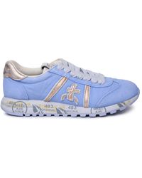 Premiata - 'lucyd' Lilac Leather And Nylon Sneakers - Lyst