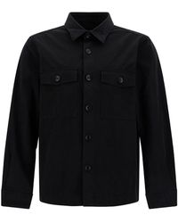 Tom Ford - Black Shirt With Tonal Buttons And Patch Pockets In Cotton Man - Lyst