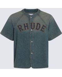 Rhude - Blue Cotton Denim Jacket - Lyst