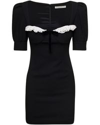 Alessandra Rich - Mini Dress With Lace - Lyst