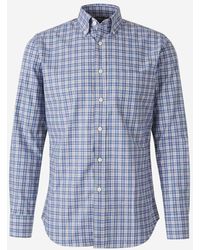 Canali - Checkered Cotton Button-Down Shirt - Lyst