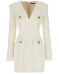 Balmain - Tweed Mini Dress - Lyst