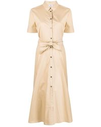 Woolrich - Belted Long Cotton Poplin Shirt Dress - Lyst