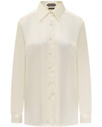 Tom Ford - Silk Shirt With Pleated Detail - Lyst