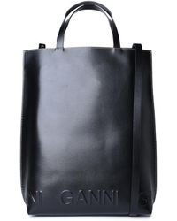 Ganni - Medium Banner Leather Bag - Lyst
