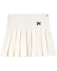 Palm Angels - Monogram-Embroidered Pleated Miniskirt - Lyst