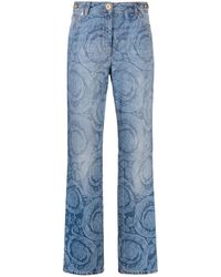 Versace - Straight Jeans With Barocco Print - Lyst
