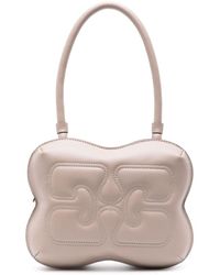 Ganni - Large Butterfly Shoulder Bag In Recycled Leather - Lyst