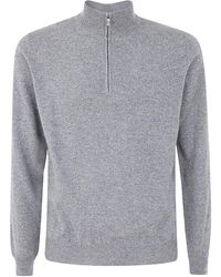 FILIPPO DE LAURENTIIS - Wool Cashmere Long Sleeves Half Zipped Sweater - Lyst