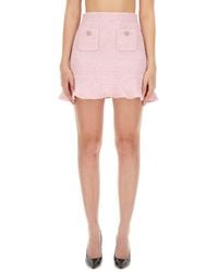 Self-Portrait - Chic Knit Mini Skirt - Lyst