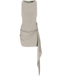Elisabetta Franchi - Pearl Grey Asymmetric Dress - Lyst