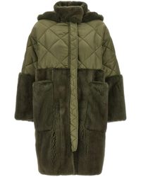 Blancha - 'Nylon Diamond-Visone' Long Down Jacket - Lyst