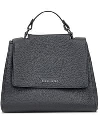 Orciani - Leather Bag With Flap And Top Handle - Lyst